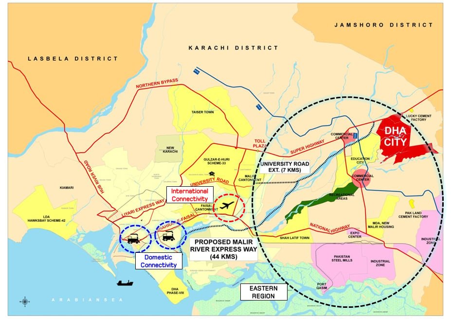 DHA City Karachi Location